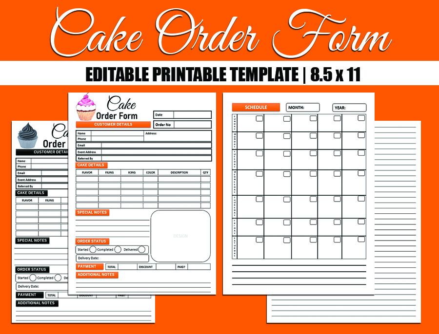 Cake Order Form Sheet 